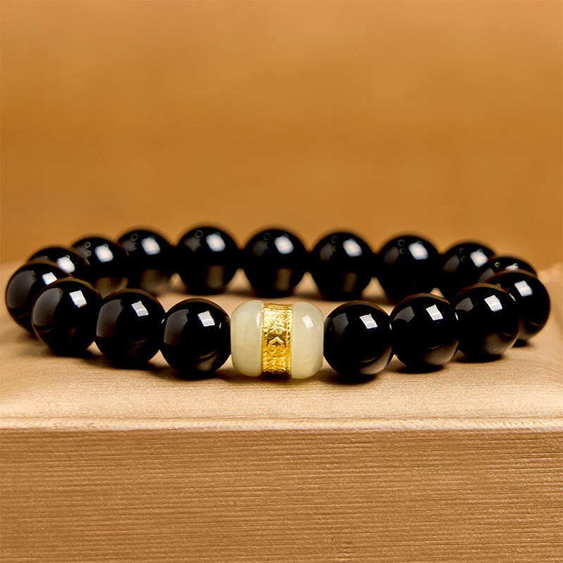 Nimara Ritual Natural Black Onyx Jade Support Bracelet