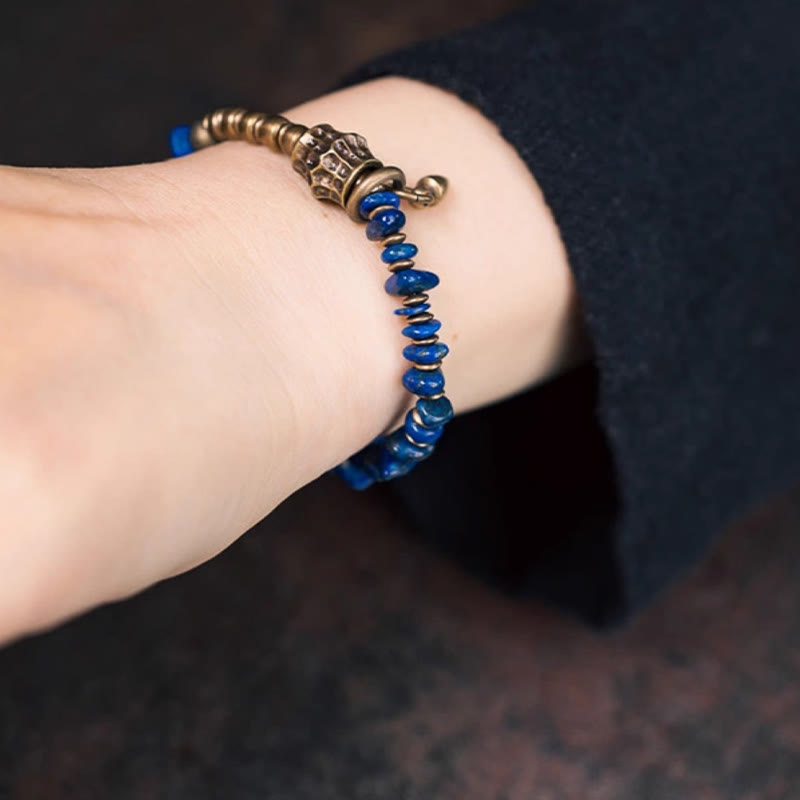 Nimara Ritual Vintage Irregular Shape Design Lazurite Positive Bracelet