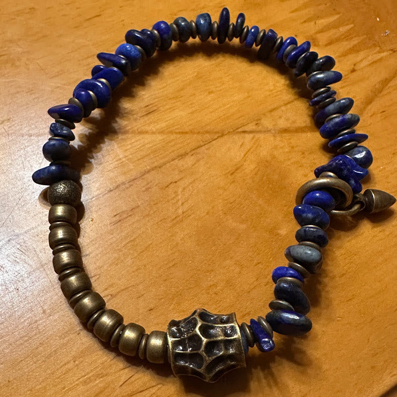 Nimara Ritual Vintage Irregular Shape Design Lazurite Positive Bracelet