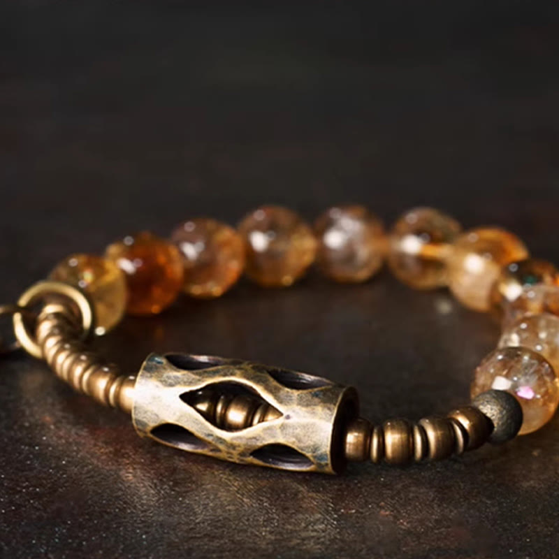 Nimara Ritual Daily Retro 10mm Citrine Beads Protection Bracelet