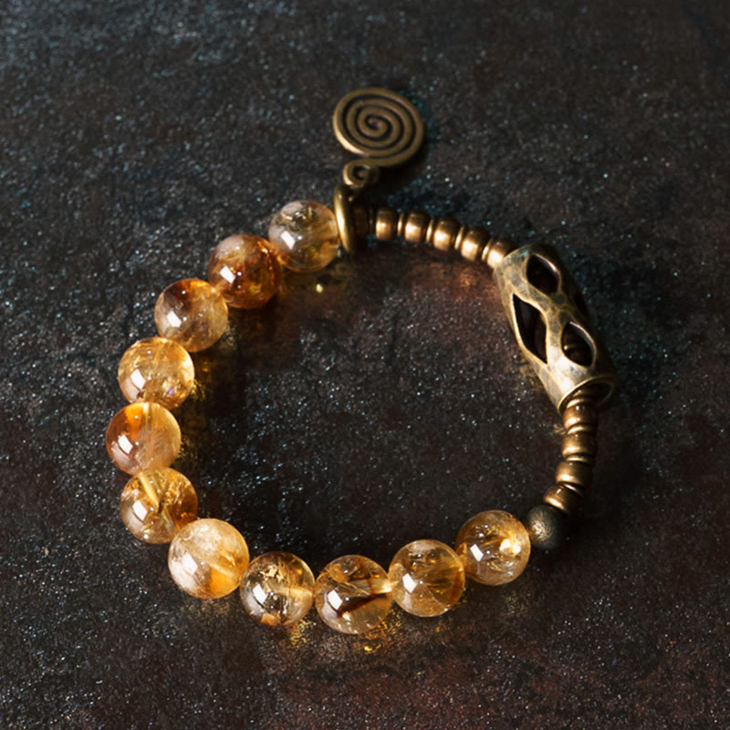 Nimara Ritual Daily Retro 10mm Citrine Beads Protection Bracelet