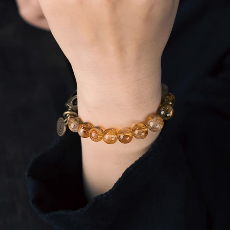 Nimara Ritual Daily Retro 10mm Citrine Beads Protection Bracelet