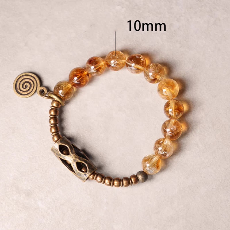 Nimara Ritual Daily Retro 10mm Citrine Beads Protection Bracelet
