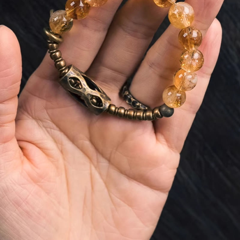 Nimara Ritual Daily Retro 10mm Citrine Beads Protection Bracelet