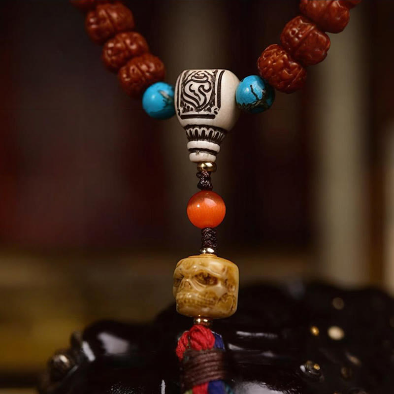 Nimara Ritual 108 Beads Rudraksha Bodhi Seed Wealth Tassel Mala