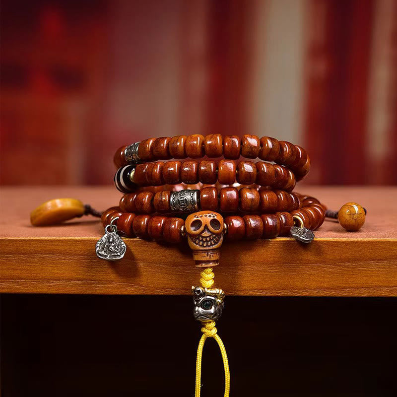 Nimara Ritual Tibet 108 Beads Bone Beads Dzi Bead Strength Mala