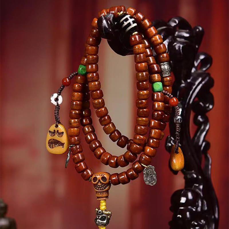 Nimara Ritual Tibet 108 Beads Bone Beads Dzi Bead Strength Mala