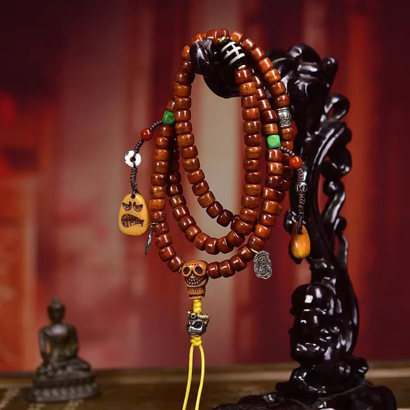 Nimara Ritual Tibet 108 Beads Bone Beads Dzi Bead Strength Mala