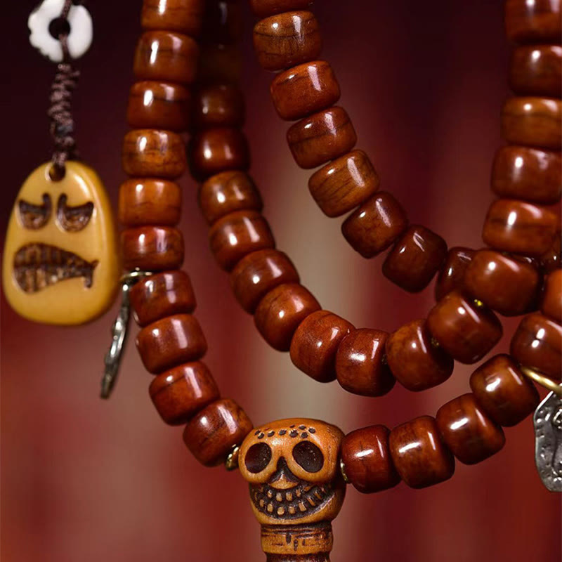Nimara Ritual Tibet 108 Beads Bone Beads Dzi Bead Strength Mala