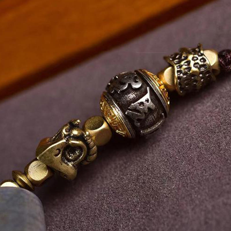 Nimara Ritual Tibet Dzi Bead Om Mani Padme Hum Protection Necklace Pendant
