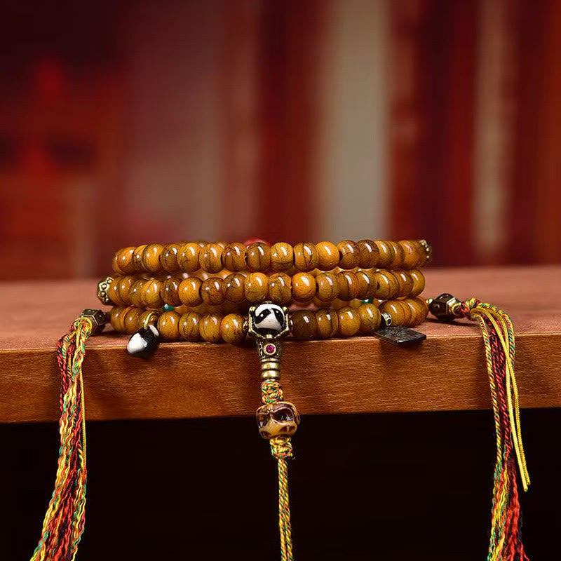Nimara Ritual Tibetan 108 Beads Bone Beads Dzi Bead Keep Away Evil Spirits Mala
