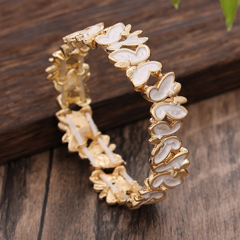 Nimara Ritual Colorful Butterfly Freedom Alloy Elastic Bracelet Bangle