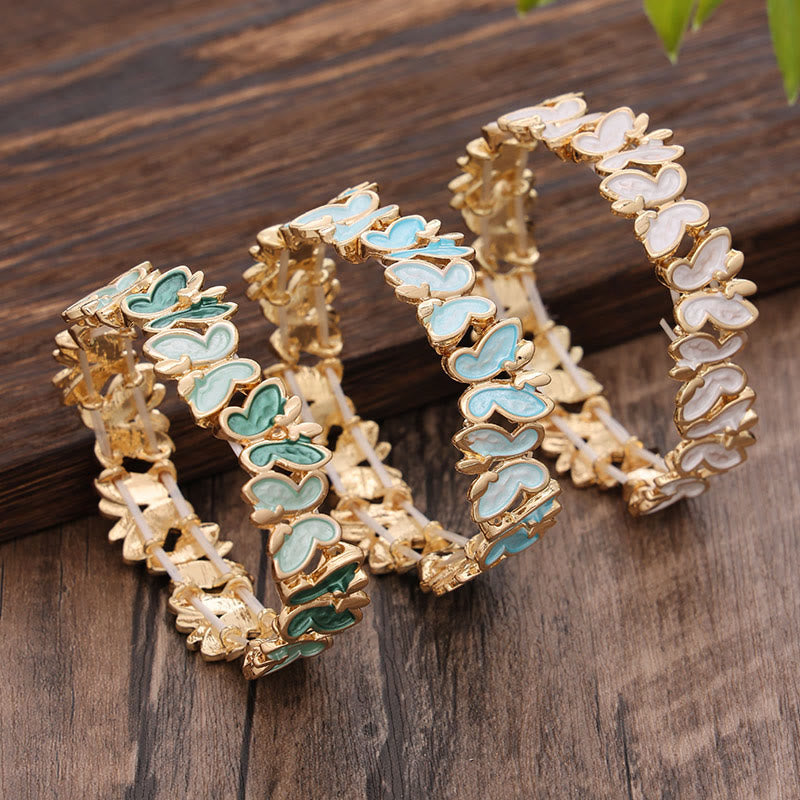 Nimara Ritual Colorful Butterfly Freedom Alloy Elastic Bracelet Bangle