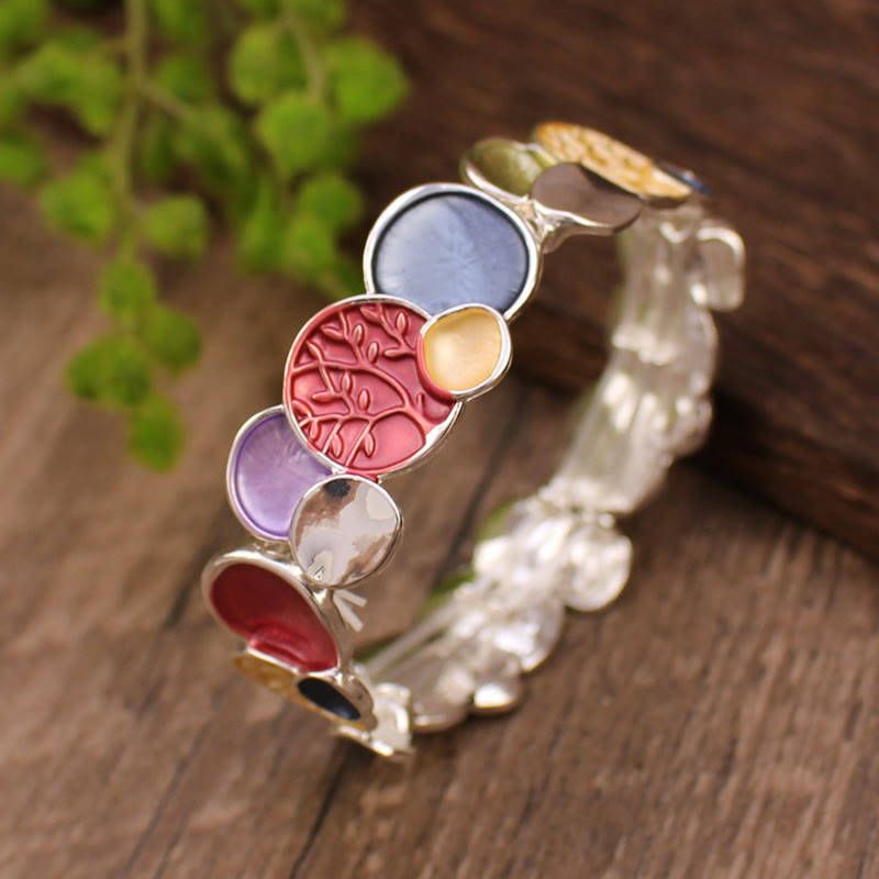 Nimara Ritual The Tree Of Life Round Pattern Unity Alloy Elastic Bracelet Bangle