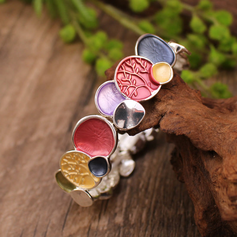 Nimara Ritual The Tree Of Life Round Pattern Unity Alloy Elastic Bracelet Bangle