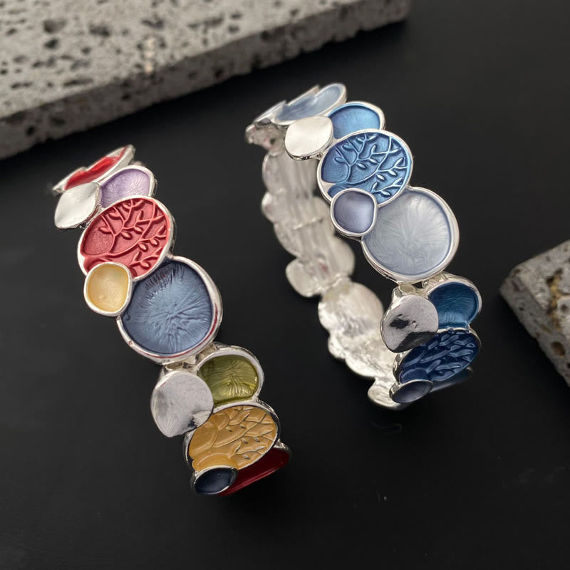 Nimara Ritual The Tree Of Life Round Pattern Unity Alloy Elastic Bracelet Bangle