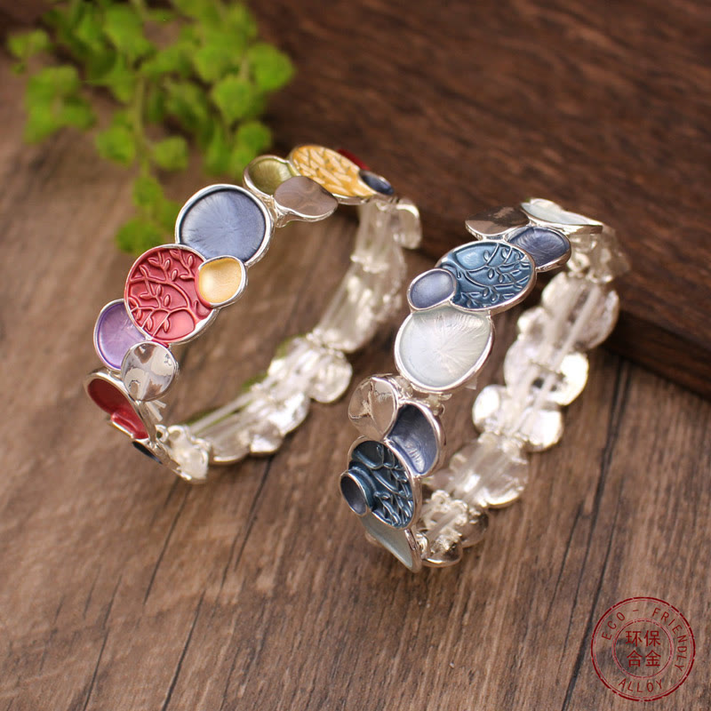 Nimara Ritual The Tree Of Life Round Pattern Unity Alloy Elastic Bracelet Bangle