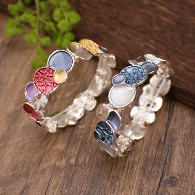 Nimara Ritual The Tree Of Life Round Pattern Unity Alloy Elastic Bracelet Bangle