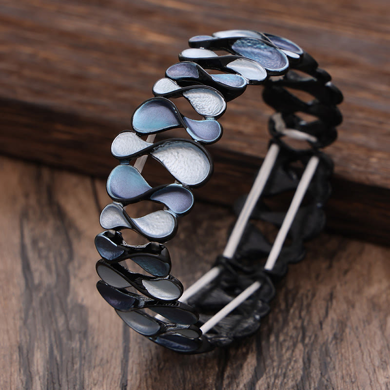 Nimara Ritual Colorful Geometric Hollow 8-shaped Alloy Healing Elastic Bracelet Bangle