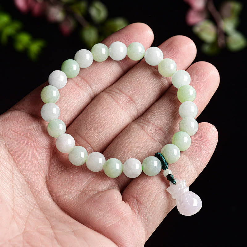 Nimara Ritual Natural Jade Money Bag Charm Luck Bracelet