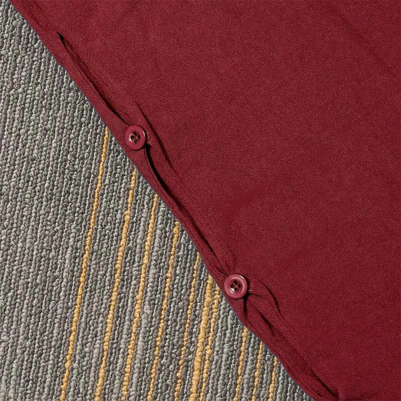 Nimara Ritual Casual Pure Color Hollow Button Cuff Design Women's Cotton Linen Pants With Pockets