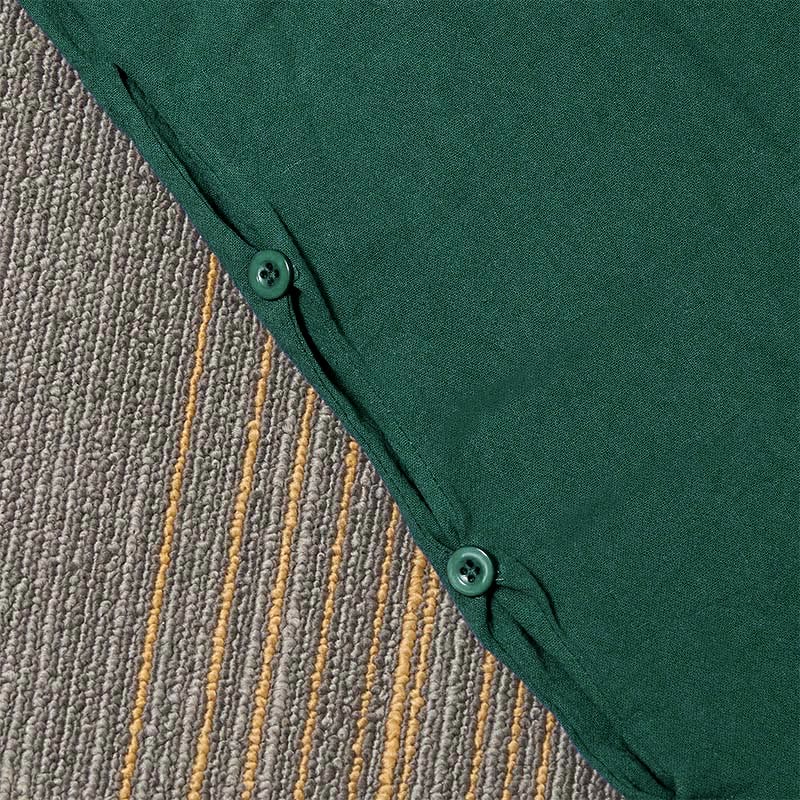 Nimara Ritual Casual Pure Color Hollow Button Cuff Design Women's Cotton Linen Pants With Pockets