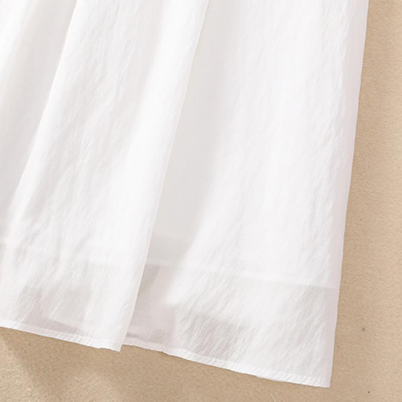 Nimara Ritual Casual Contrasting Color Pleated Lace-Up Design Women's 7-8 Length Skirt