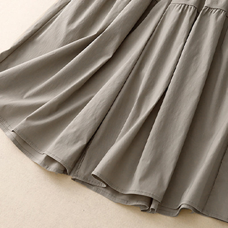 Nimara Ritual Casual Loose Plain Women's Cotton Elastic 7-8 Length Wide Leg Pants With Pockets