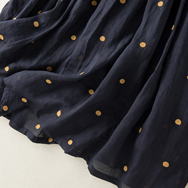 Nimara Ritual Artistic Vintage Dot Pattern Women's Pleated Skirt