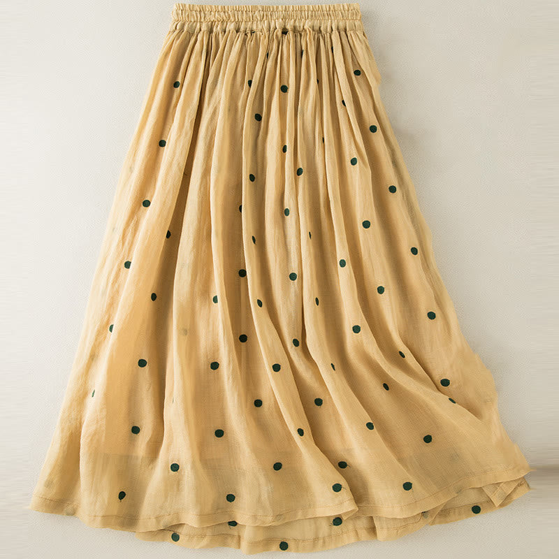 Nimara Ritual Artistic Vintage Dot Pattern Women's Pleated Skirt