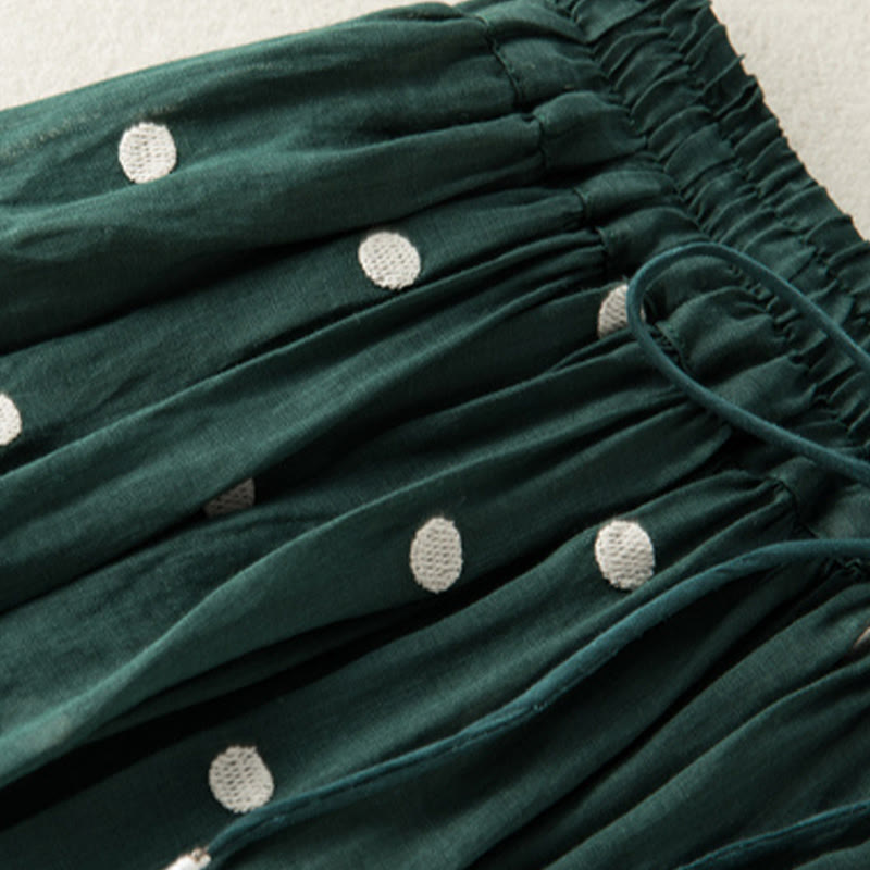 Nimara Ritual Artistic Vintage Dot Pattern Women's Pleated Skirt