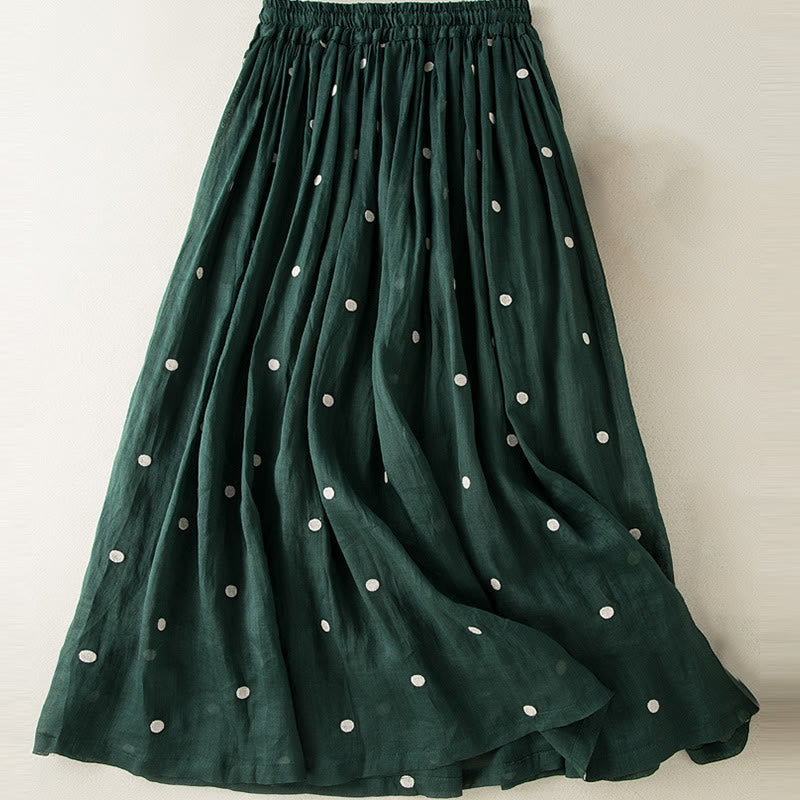 Nimara Ritual Artistic Vintage Dot Pattern Women's Pleated Skirt