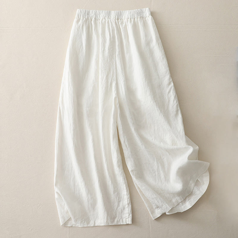 Nimara Ritual Casual Plain Tucker Pleats Elastic Women's Polyester Wide Leg Pants With Pockets