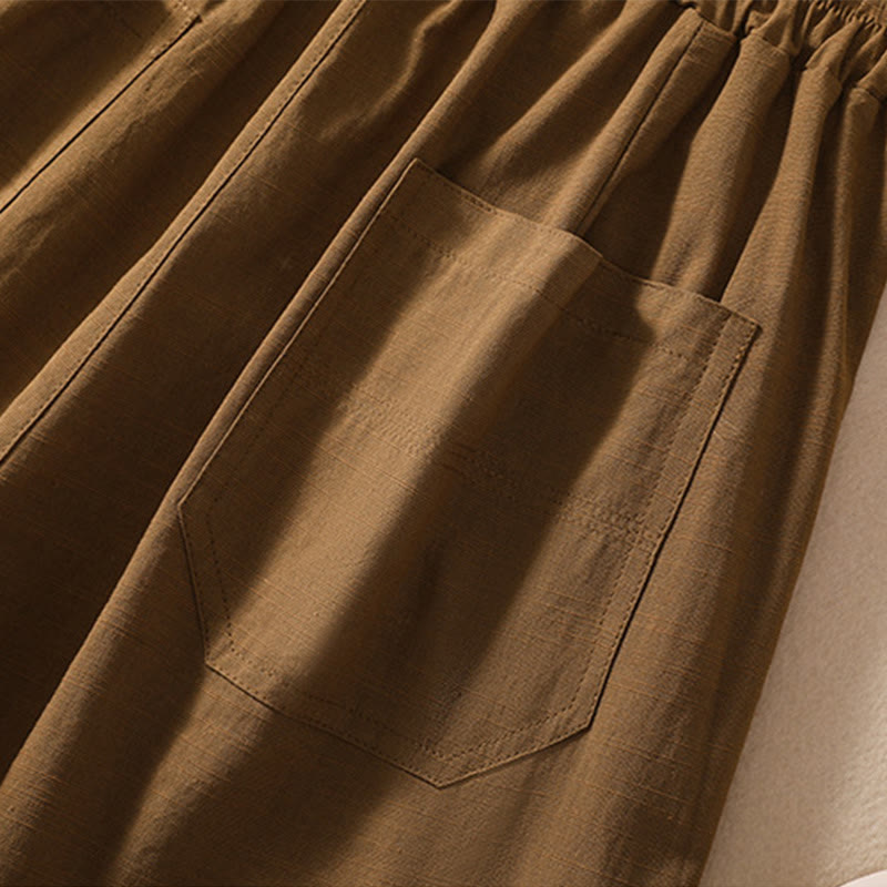 Nimara Ritual Summer Casual Elastic Waist Plain Women's Polyester Shorts With Pockets