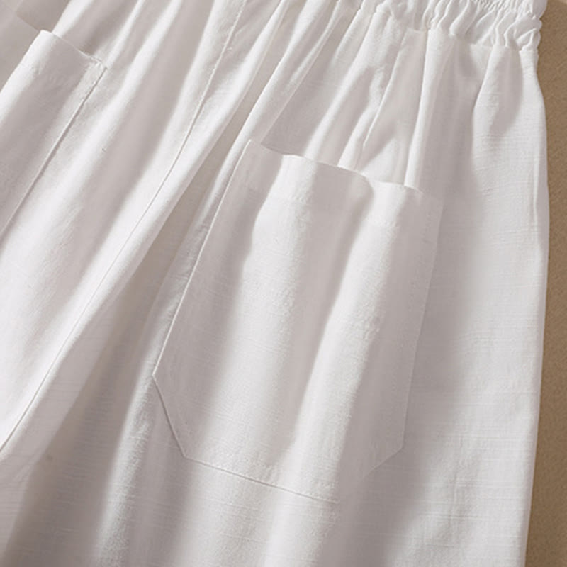 Nimara Ritual Summer Casual Elastic Waist Plain Women's Polyester Shorts With Pockets
