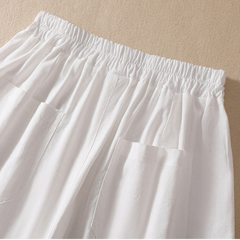 Nimara Ritual Summer Casual Elastic Waist Plain Women's Polyester Shorts With Pockets