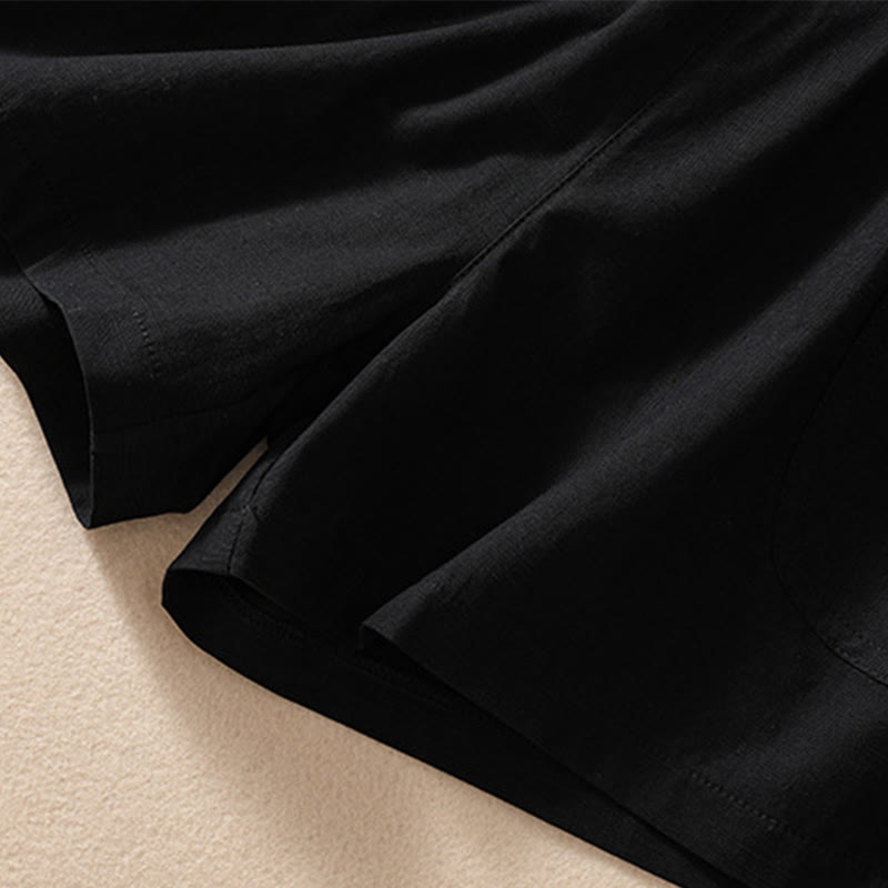 Nimara Ritual Summer Casual Elastic Waist Plain Women's Polyester Shorts With Pockets