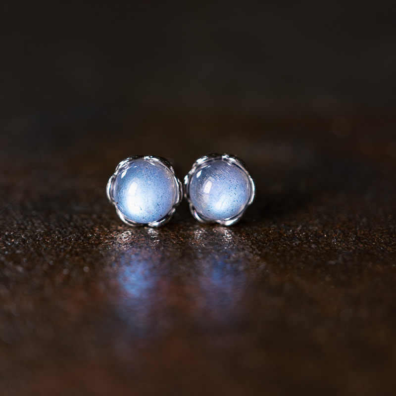 Nimara Ritual 925 Sterling Silver Moonstone Positive Earrings