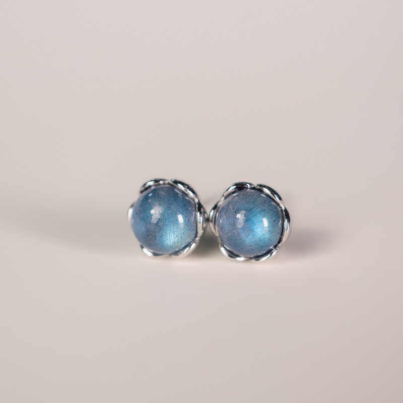 Nimara Ritual 925 Sterling Silver Moonstone Positive Earrings