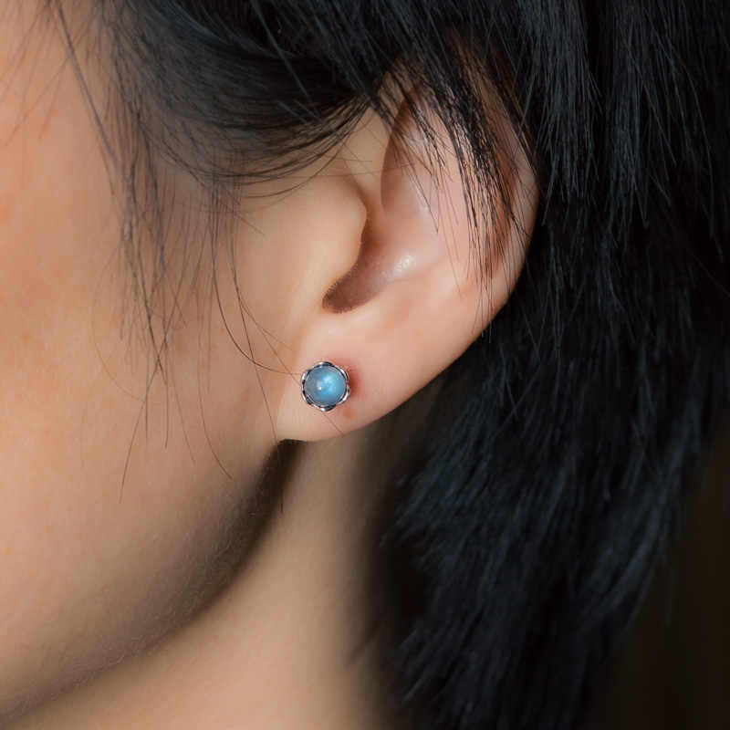 Nimara Ritual 925 Sterling Silver Moonstone Positive Earrings