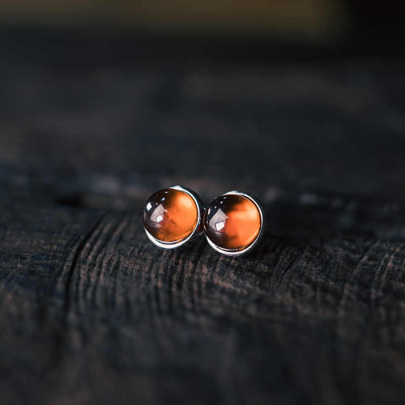 Nimara Ritual 925 Sterling Silver Garnet Protection Earrings
