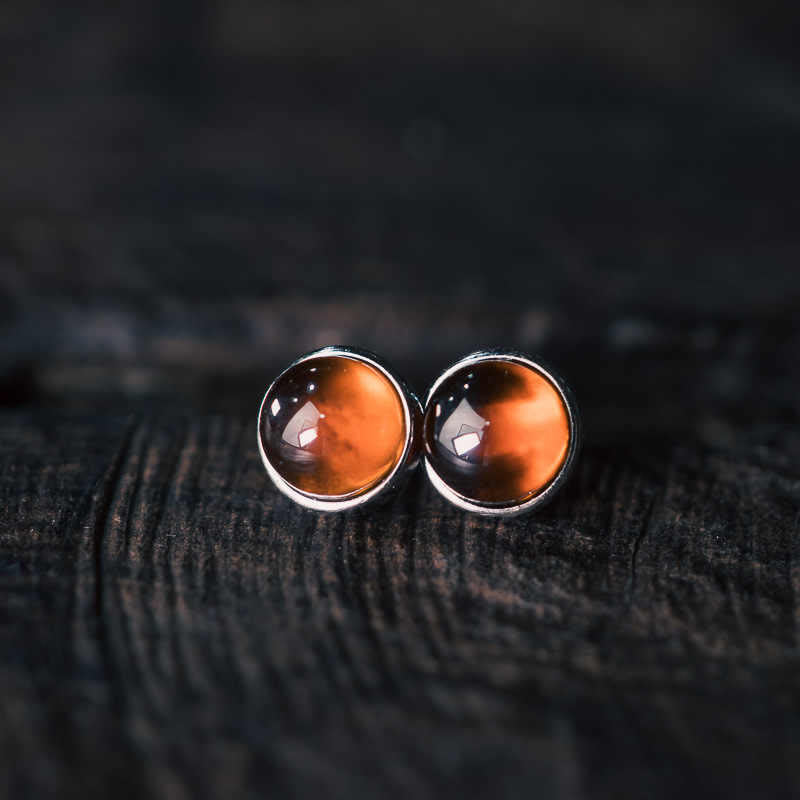 Nimara Ritual 925 Sterling Silver Garnet Protection Earrings