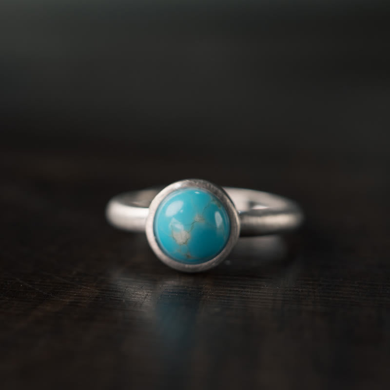 Nimara Ritual Natural 925 Sterling Silver Lazurite Turquoise Adjustable Balance Ring