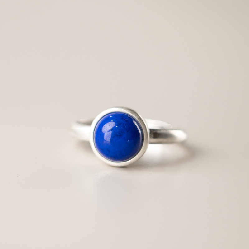 Nimara Ritual Natural 925 Sterling Silver Lazurite Turquoise Adjustable Balance Ring