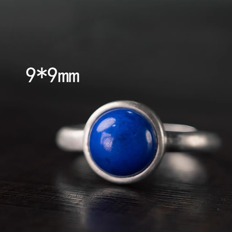 Nimara Ritual Natural 925 Sterling Silver Lazurite Turquoise Adjustable Balance Ring