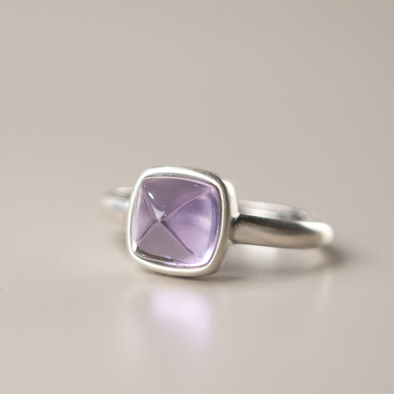 Nimara Ritual Natural 925 Sterling Silver Amethyst Adjustable Balance Ring
