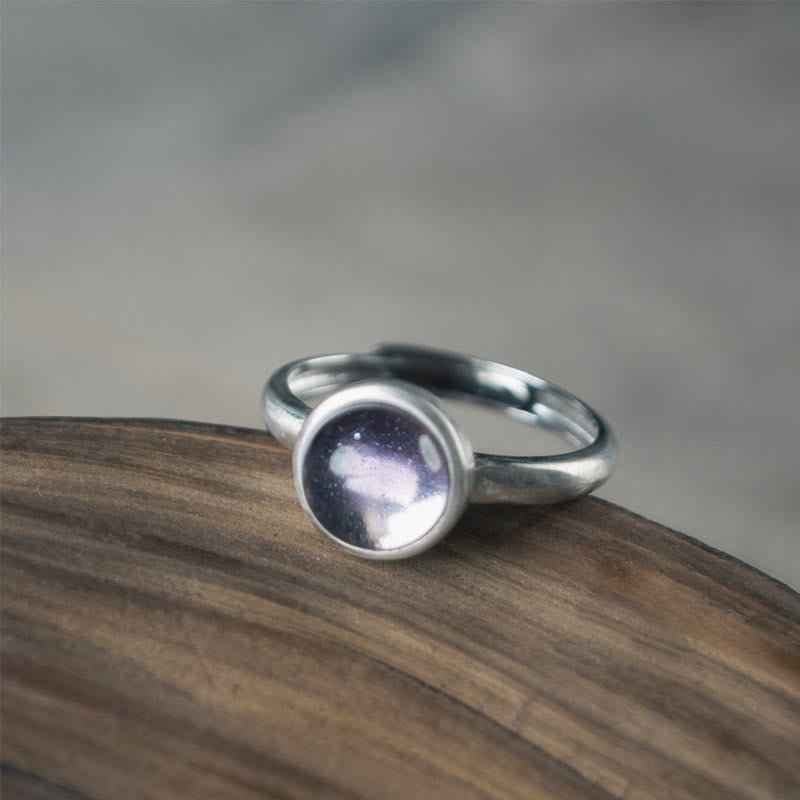 Nimara Ritual Natural 925 Sterling Silver Amethyst Adjustable Balance Ring