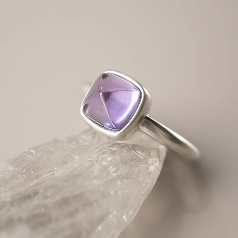 Nimara Ritual Natural 925 Sterling Silver Amethyst Adjustable Balance Ring