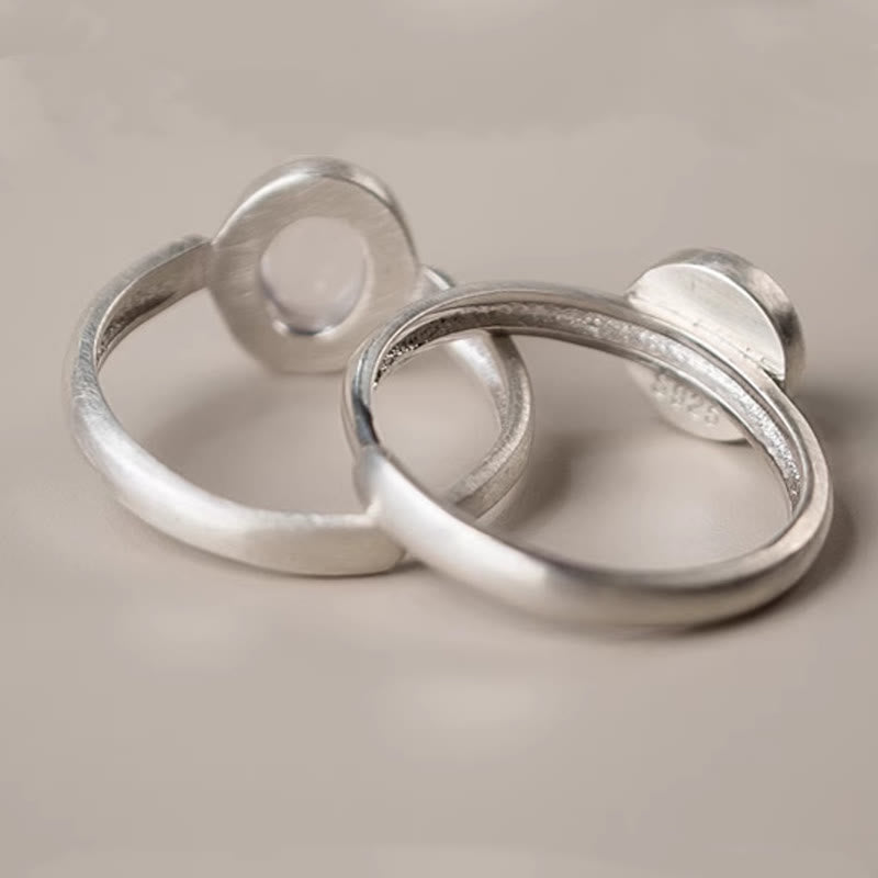 Nimara Ritual Natural 925 Sterling Silver Pink Crystal Adjustable Warmth Ring