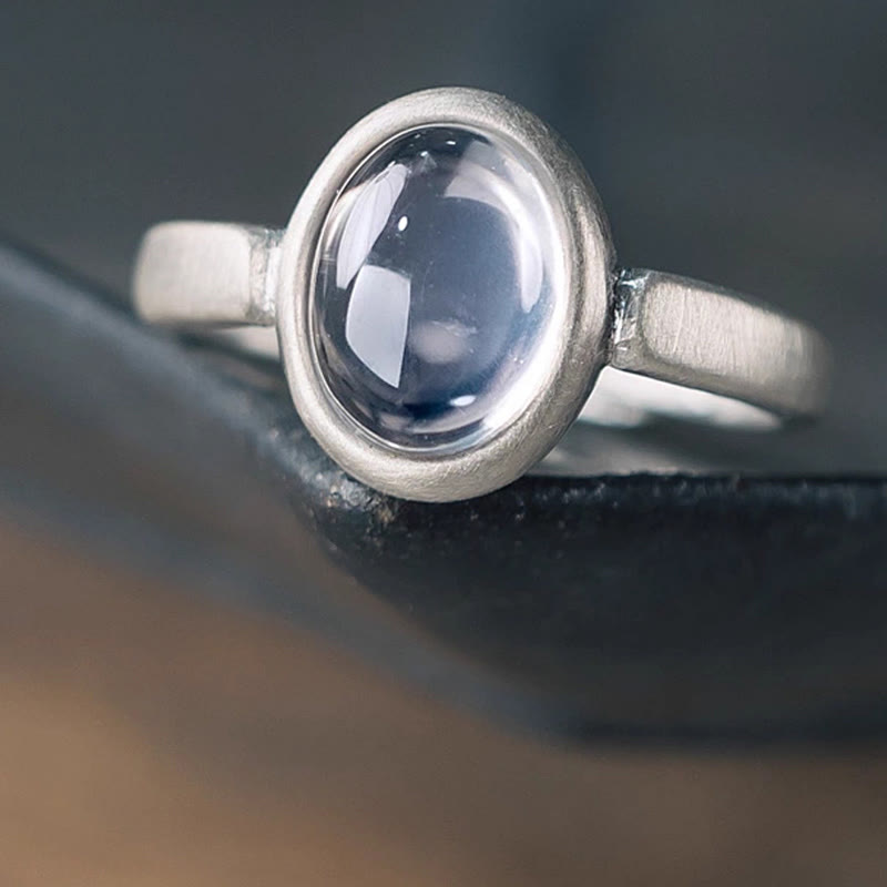 Nimara Ritual Natural 925 Sterling Silver Pink Crystal Adjustable Warmth Ring